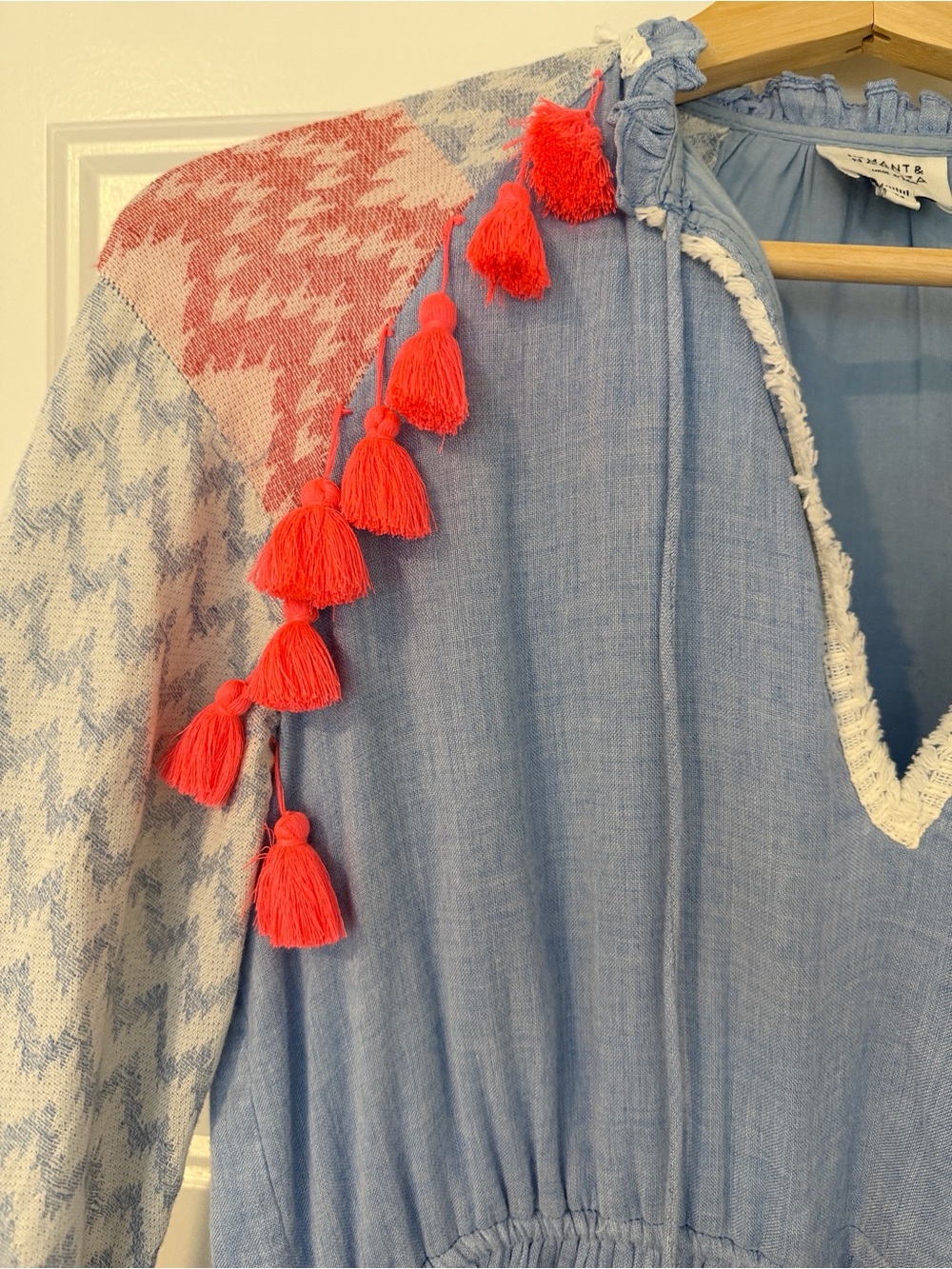 Hemant & Nandita - Blue Tassel-Trim Dress - Picture 3 of 5